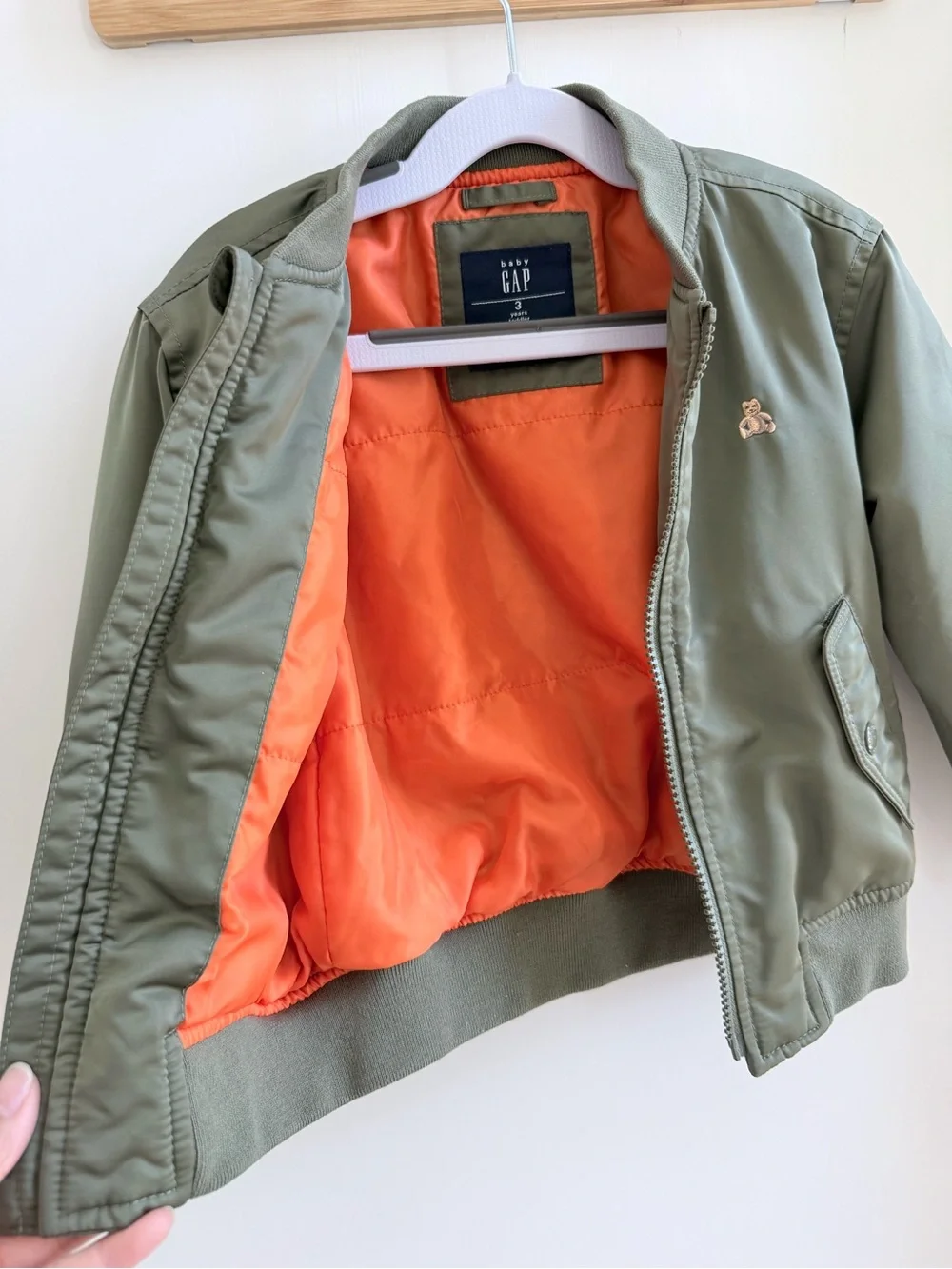 baby GAP Mesculen Green Bomber Jacket for 3 years toddler